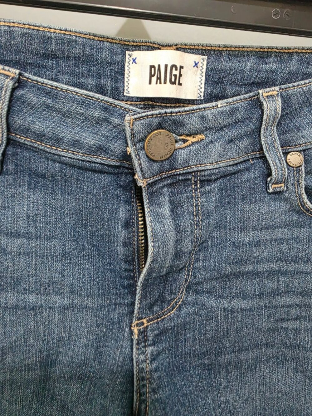 Paige Denim Cutoff Jean Shorts – Size 25, Blue, Distressed Raw Hem - Picture 2 of 6